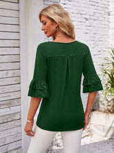 Load image into Gallery viewer, Ruffled Suqare Neck Half Sleeve Blouse