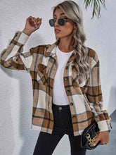 Load image into Gallery viewer, Plaid Button Down Collared Jacket