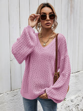 Load image into Gallery viewer, V-Neck Dropped Shoulder Sweater