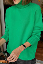Load image into Gallery viewer, Turtle Neck Raglan Sleeve Sweater