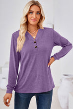 Load image into Gallery viewer, Notched Long Sleeve T-Shirt
