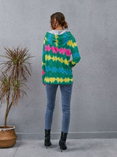Load image into Gallery viewer, Contrast Quarter Zip Dropped Shoulder Hoodie