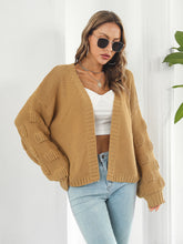 Load image into Gallery viewer, Open Front Ribbed Trim Cardigan