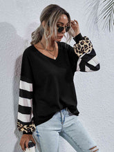 Load image into Gallery viewer, Leopard Striped Waffle-Knit Top
