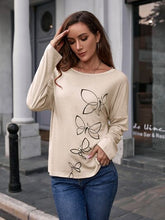 Load image into Gallery viewer, Butterfly Round Neck Dropped Shoulder Blouse