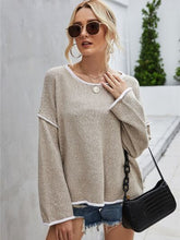 Load image into Gallery viewer, Boat Neck Dropped Shoulder Sweater