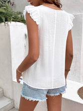 Load image into Gallery viewer, Ruffled V-Neck Cap Sleeve Blouse