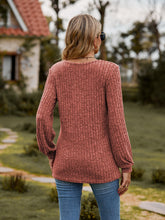 Load image into Gallery viewer, Round Neck Button-Down Long Sleeve Tee