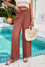 Load image into Gallery viewer, Smocked Wide Leg Pants with Pockets
