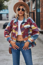 Load image into Gallery viewer, Printed Collared Neck Jacket