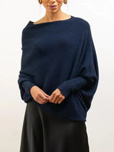 Load image into Gallery viewer, Full Size Boat Neck Batwing Sleeve Knit Top