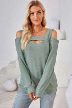 Load image into Gallery viewer, Cutout Square Neck Cold Shoulder T-Shirt