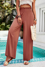 Load image into Gallery viewer, Smocked Wide Leg Pants with Pockets