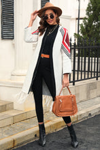 Load image into Gallery viewer, Geometric Fringe Hem Open Front Duster Cardigan