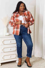 Load image into Gallery viewer, Double Take Plaid Collared Neck Long Sleeve Shirt