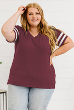Load image into Gallery viewer, Plus Size Striped V-Neck Tee Shirt
