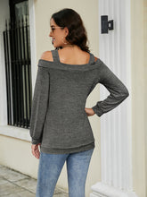 Load image into Gallery viewer, Cold Shoulder Cutout Square Neck Blouse