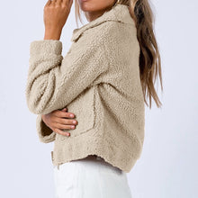 Load image into Gallery viewer, Long Sleeve Collared Neck Sherpa Jacket