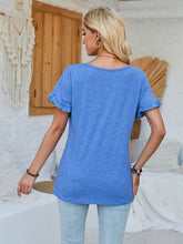 Load image into Gallery viewer, Frill Round Neck Petal Sleeve Blouse
