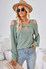 Load image into Gallery viewer, Cutout Square Neck Cold Shoulder T-Shirt