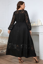 Load image into Gallery viewer, Melo Apparel Plus Size Embroidery Round Neck Long Sleeve Maxi Dress