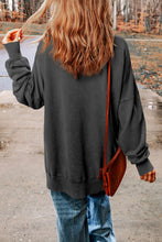 Load image into Gallery viewer, Dropped Shoulder Round Neck Long Sleeve Blouse