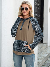 Load image into Gallery viewer, Leopard Raglan Sleeve Hoodie