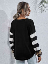 Load image into Gallery viewer, Leopard Striped Waffle-Knit Top