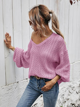 Load image into Gallery viewer, V-Neck Dropped Shoulder Sweater