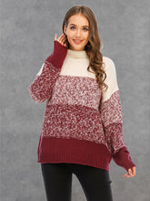 Load image into Gallery viewer, Color Block Turtleneck Sweater