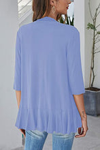 Load image into Gallery viewer, Open Front Ruffle Trim Cardigan