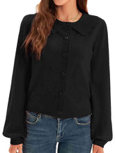 Load image into Gallery viewer, Collared Long Sleeve Button Down Cardigan