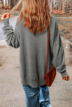 Load image into Gallery viewer, Dropped Shoulder Round Neck Long Sleeve Blouse