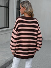 Load image into Gallery viewer, Striped Dropped Shoulder Sweater