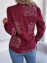 Load image into Gallery viewer, Letter Printed Button Up Long Sleeve Blouse