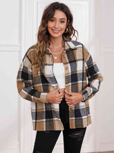 Load image into Gallery viewer, Plaid Collared Neck Button Down Jacket