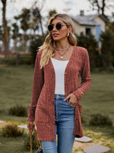 Load image into Gallery viewer, Ribbed Button-UP Caradigan with Pockets