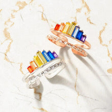 Load image into Gallery viewer, Zircon 925 Sterling Silver Double-Layered Ring