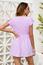 Load image into Gallery viewer, Decorative Button V-Neck Cap Sleeve Blouse