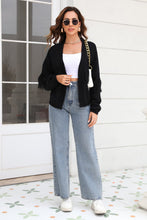 Load image into Gallery viewer, Fringe Trim Open Front Cardigan