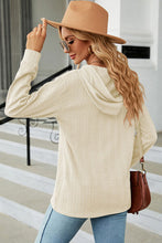 Load image into Gallery viewer, Drawstring Half Button Long Sleeve Hoodie