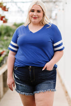 Load image into Gallery viewer, Plus Size Striped V-Neck Tee Shirt