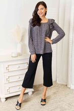Load image into Gallery viewer, Double Take Square Neck Ruffle Shoulder Long Sleeve T-Shirt