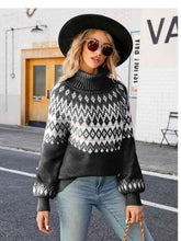 Load image into Gallery viewer, Turtleneck Lantern Sleeve Sweater