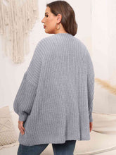 Load image into Gallery viewer, Plus Size Open Front Dropped Shoulder Knit Cardigan