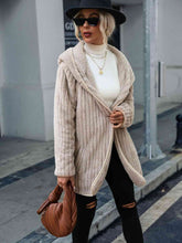 Load image into Gallery viewer, Open Front Ribbed Hooded Coat