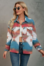 Load image into Gallery viewer, Printed Collared Neck Jacket