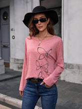 Load image into Gallery viewer, Butterfly Round Neck Dropped Shoulder Blouse