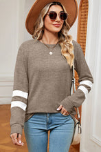 Load image into Gallery viewer, Striped Heathered Round Neck T-Shirt