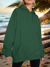 Load image into Gallery viewer, Drawstring Dropped Shoulder Hoodie
